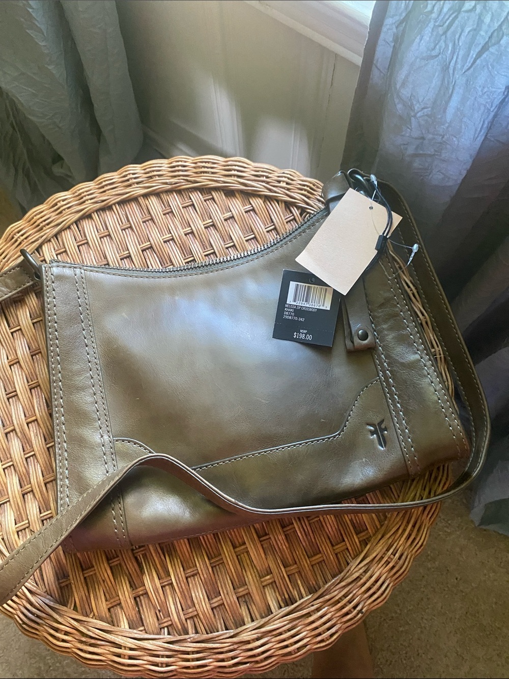 Frye Olive Leather Messenger Crossbody